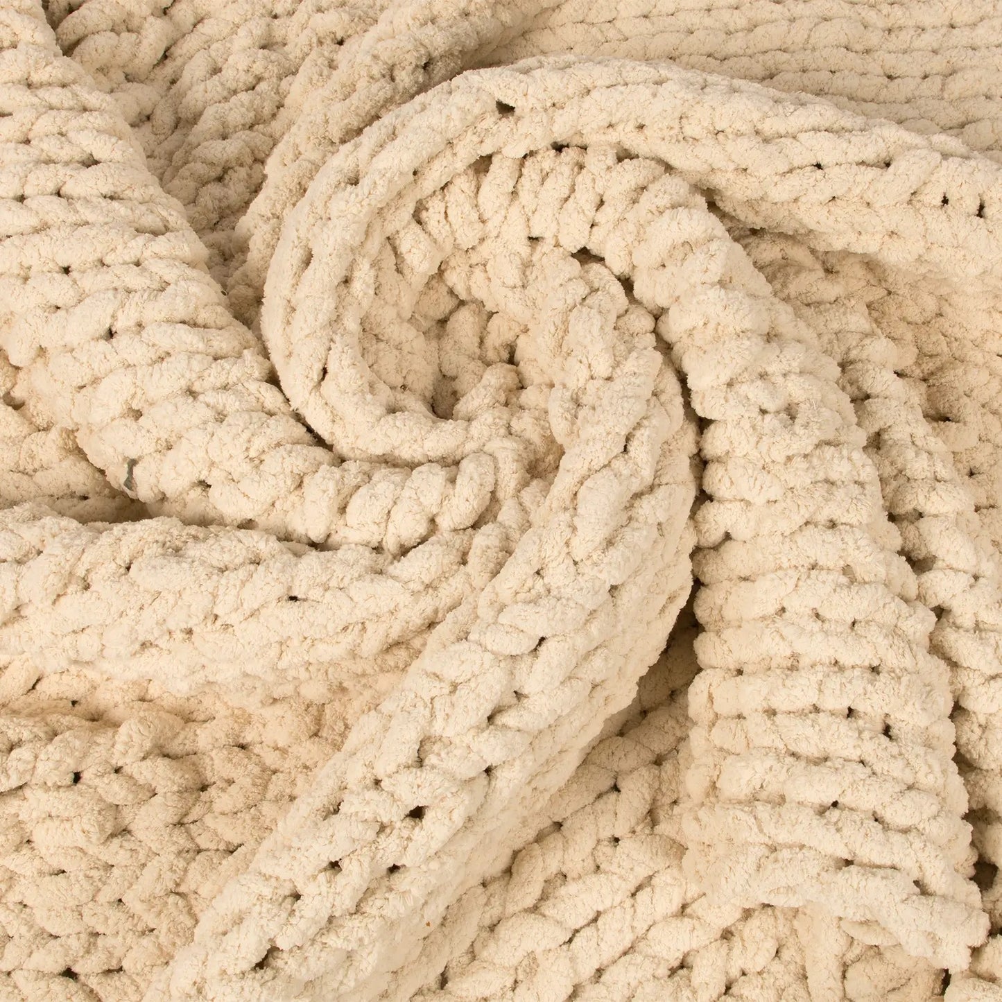 Koc Chenille Pleciony Beżowy 150x200 cm (90750001)