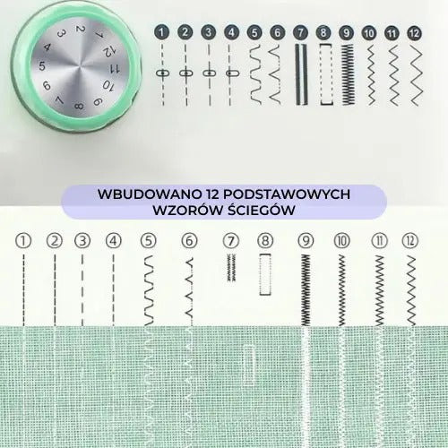 Mini Maszyna do Szycia Harmonia 12 Ściegów (8628)