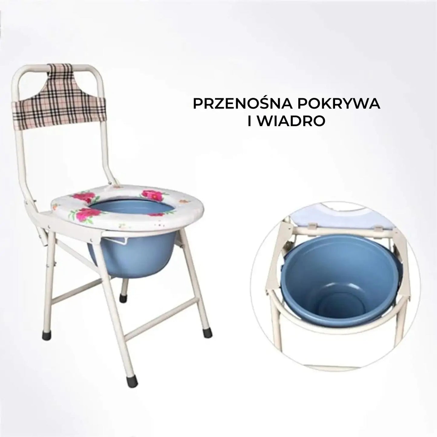 Składane krzesło toaletowe przenośne, lekkie i wygodne (8558)
