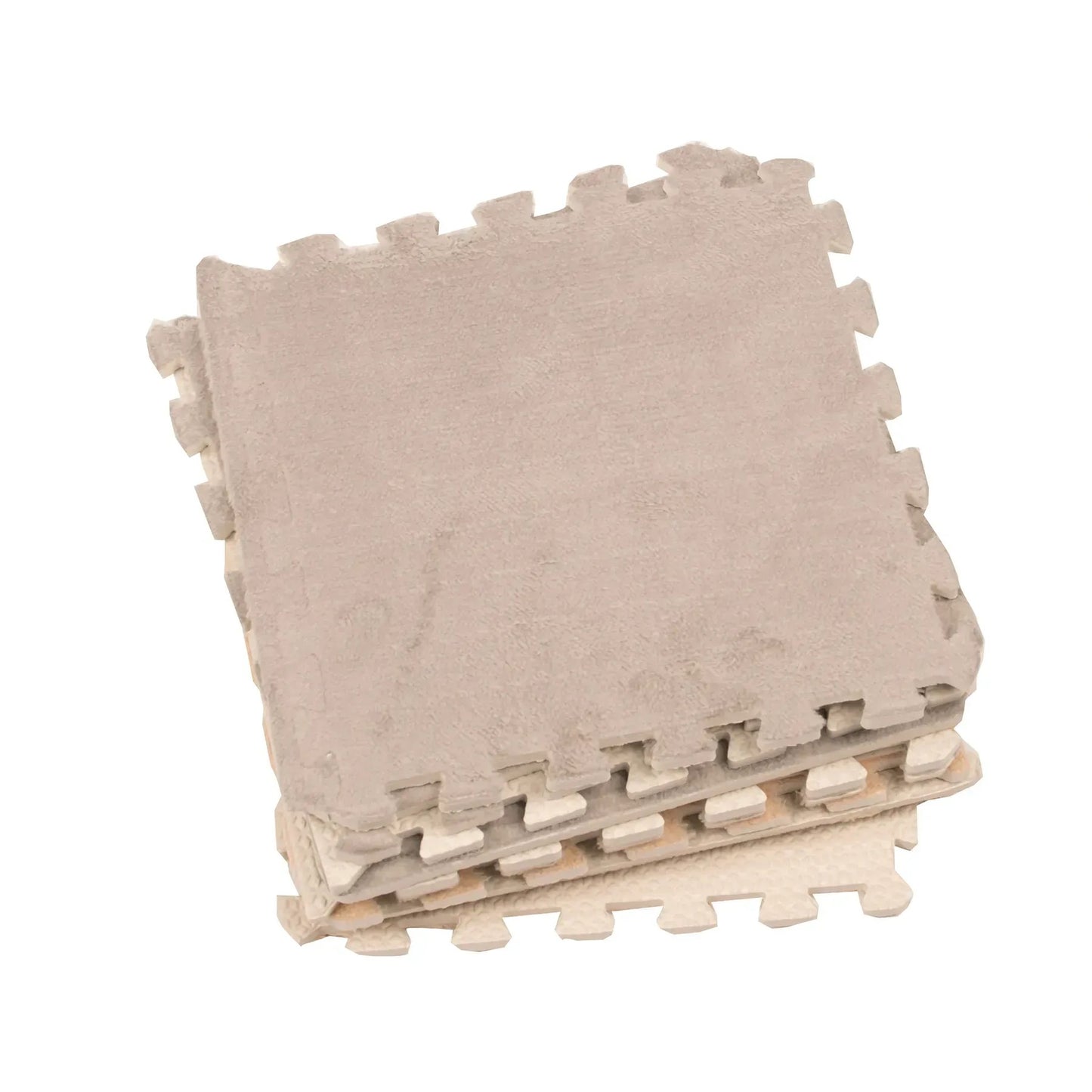 Beżowa mata podłogowa pluszowa 30x30 cm - zestaw 10 sztuk (84220003)