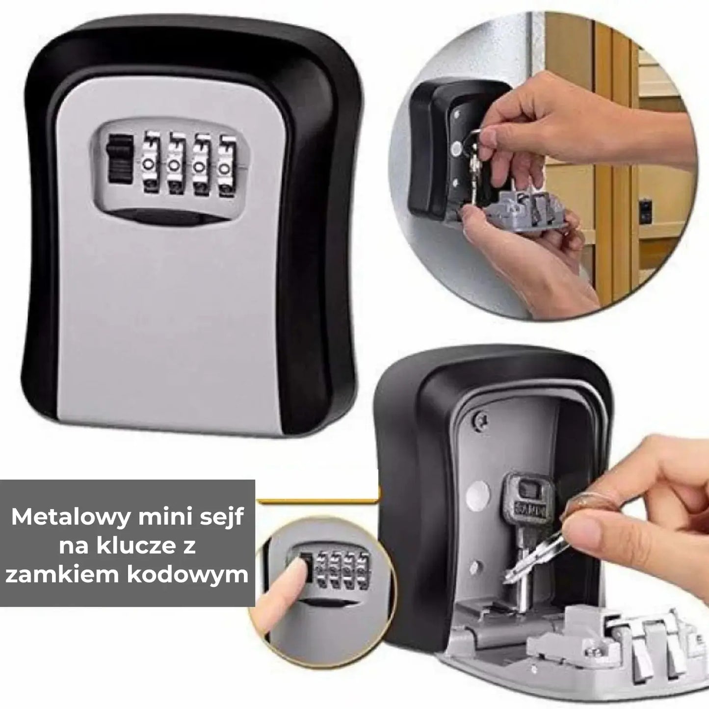 Mini Metalowy Sejf na Klucze z Kodem Szyfrowym (89850001)