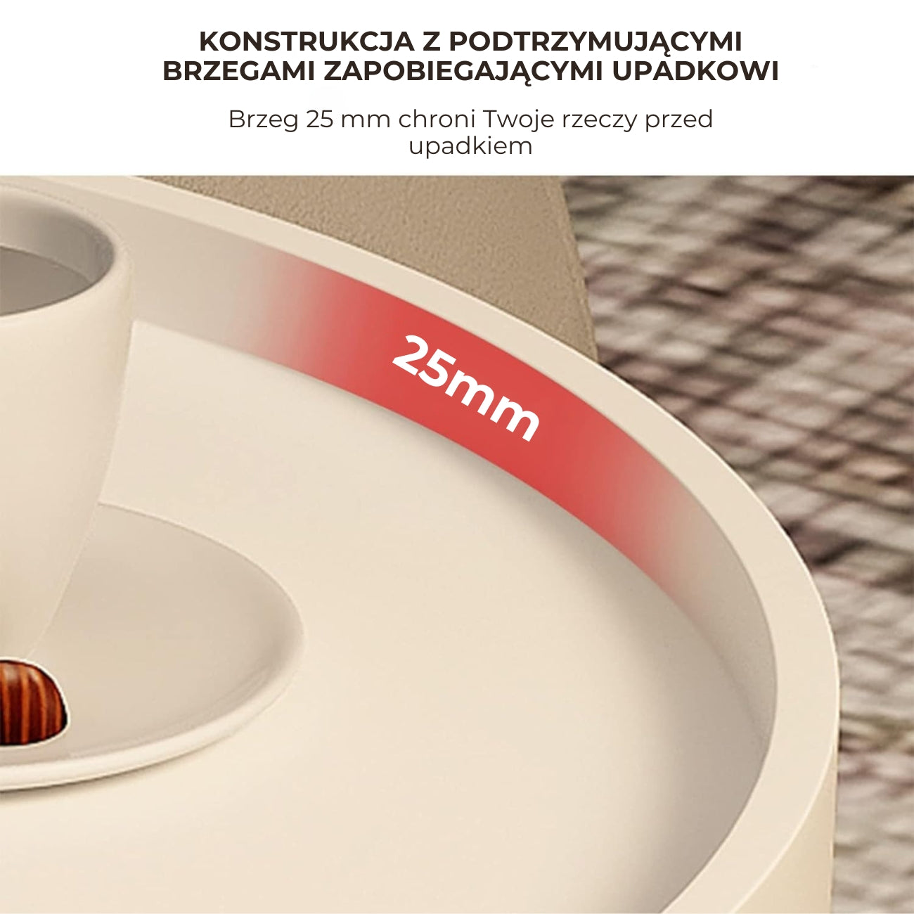 Okrągły stolik kawowy MDF nowoczesny elegancki (91860001)