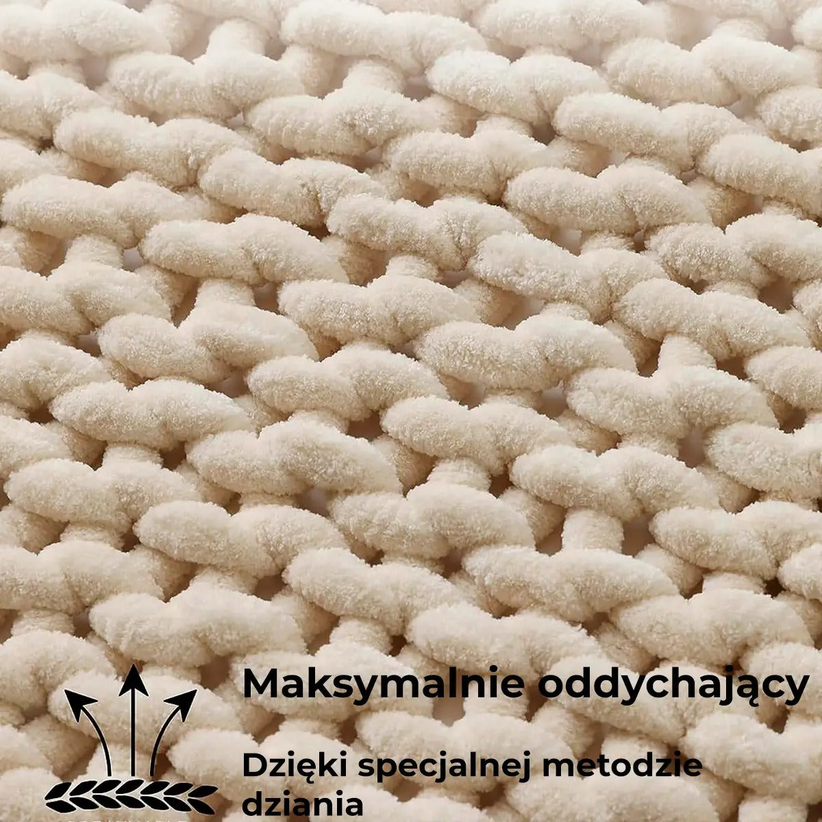 Koc Chenille Pleciony Beżowy 150x200 cm (90750001)