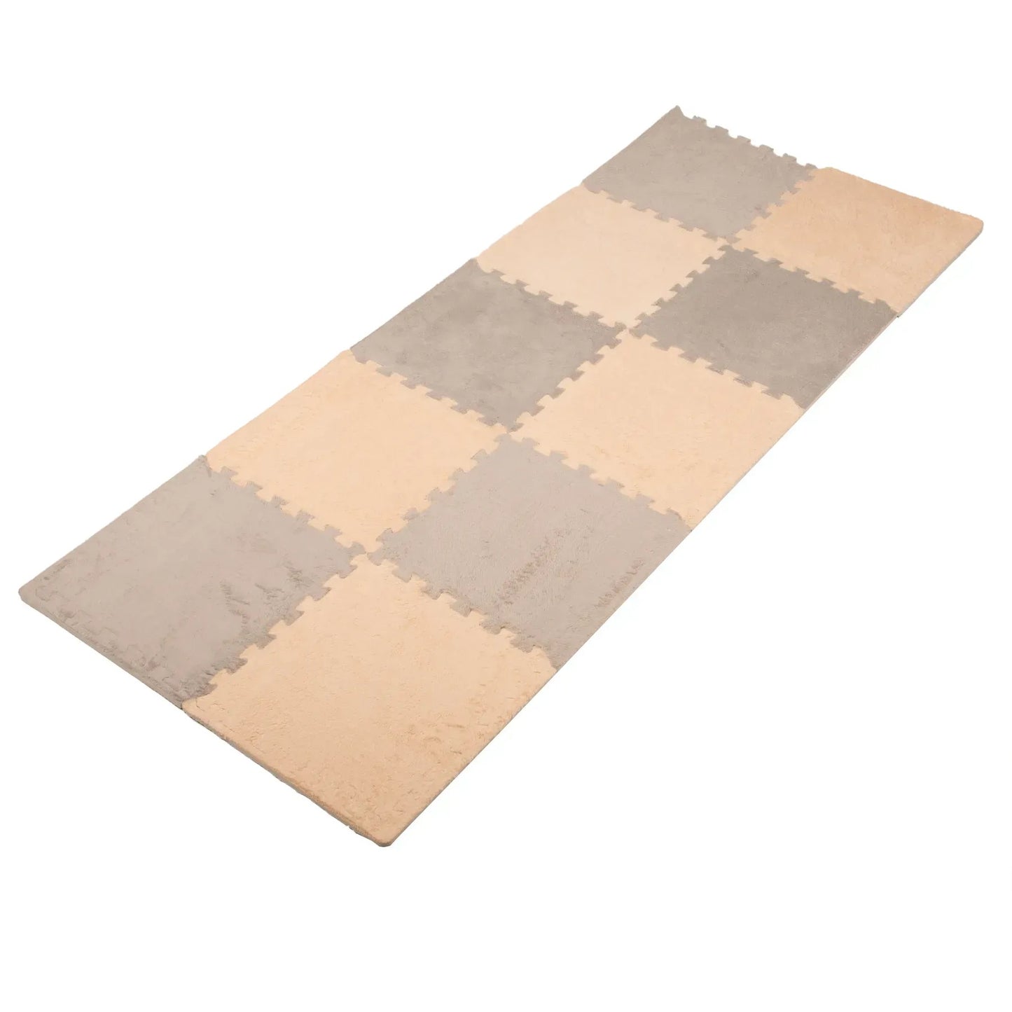 Beżowa mata podłogowa pluszowa 30x30 cm - zestaw 10 sztuk (84220003)