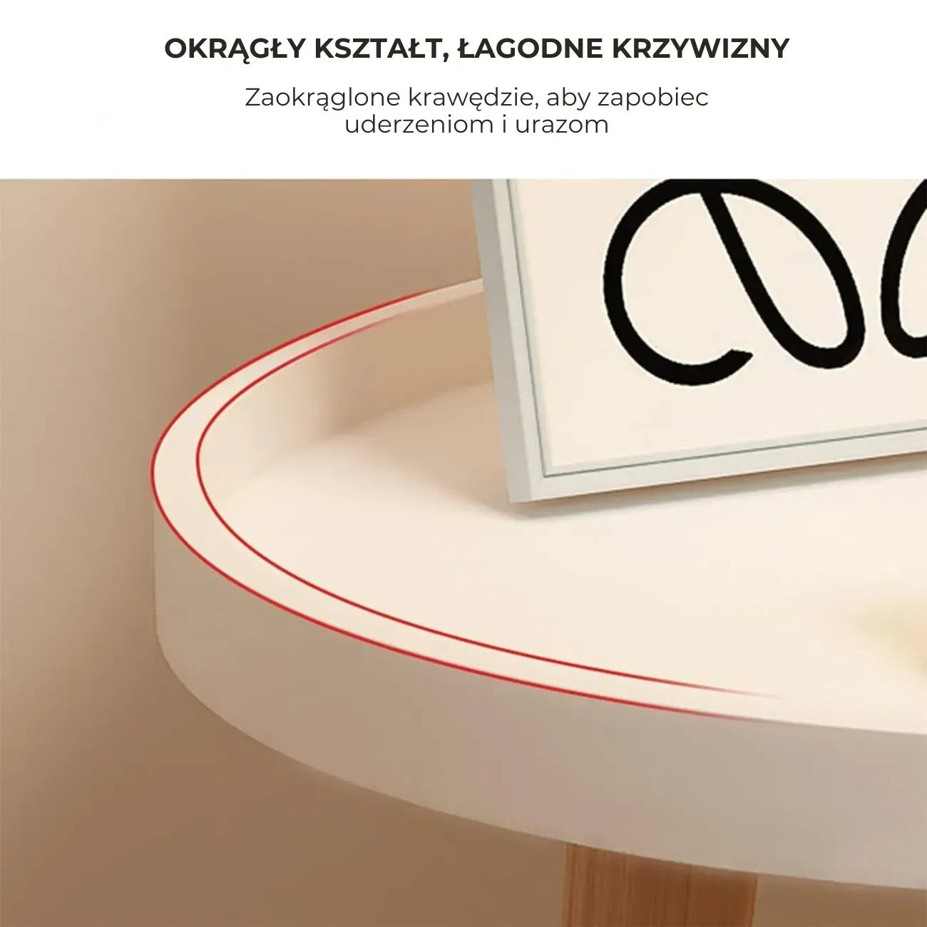 Okrągły stolik kawowy MDF nowoczesny elegancki (91860001)