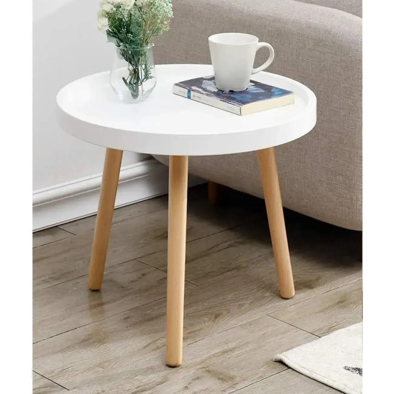 Okrągły stolik kawowy MDF nowoczesny elegancki (91860001)