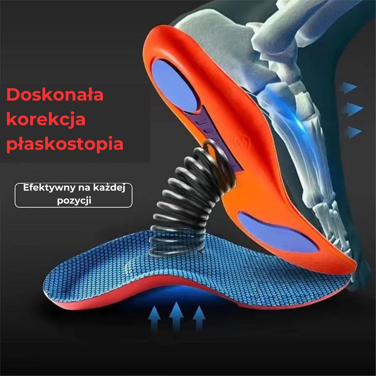 Ortopedyczne wkładki sportowe do butów amortyzujące wstrząsy (41-42) (89720003)