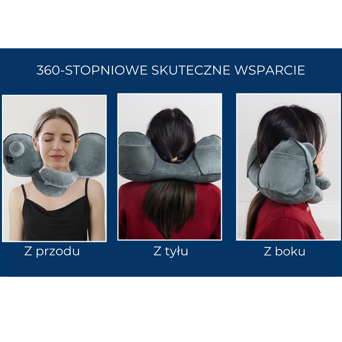Poduszka Podróżna Nadmuchiwana Wygodna Miękka (89730001)