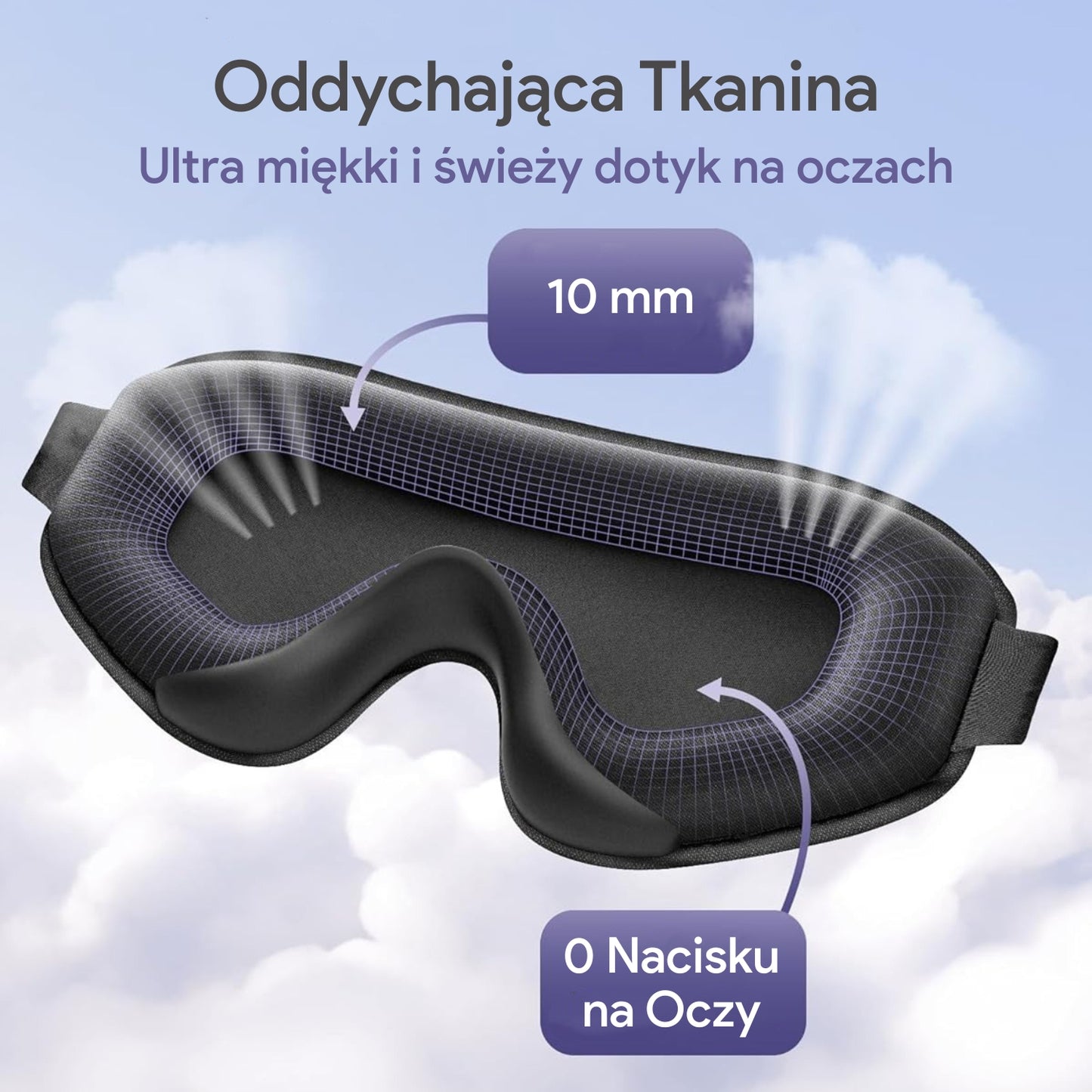 3D Opaska na oczy Maska anatomiczna + zatyczki do uszu w zestawie (90760001)