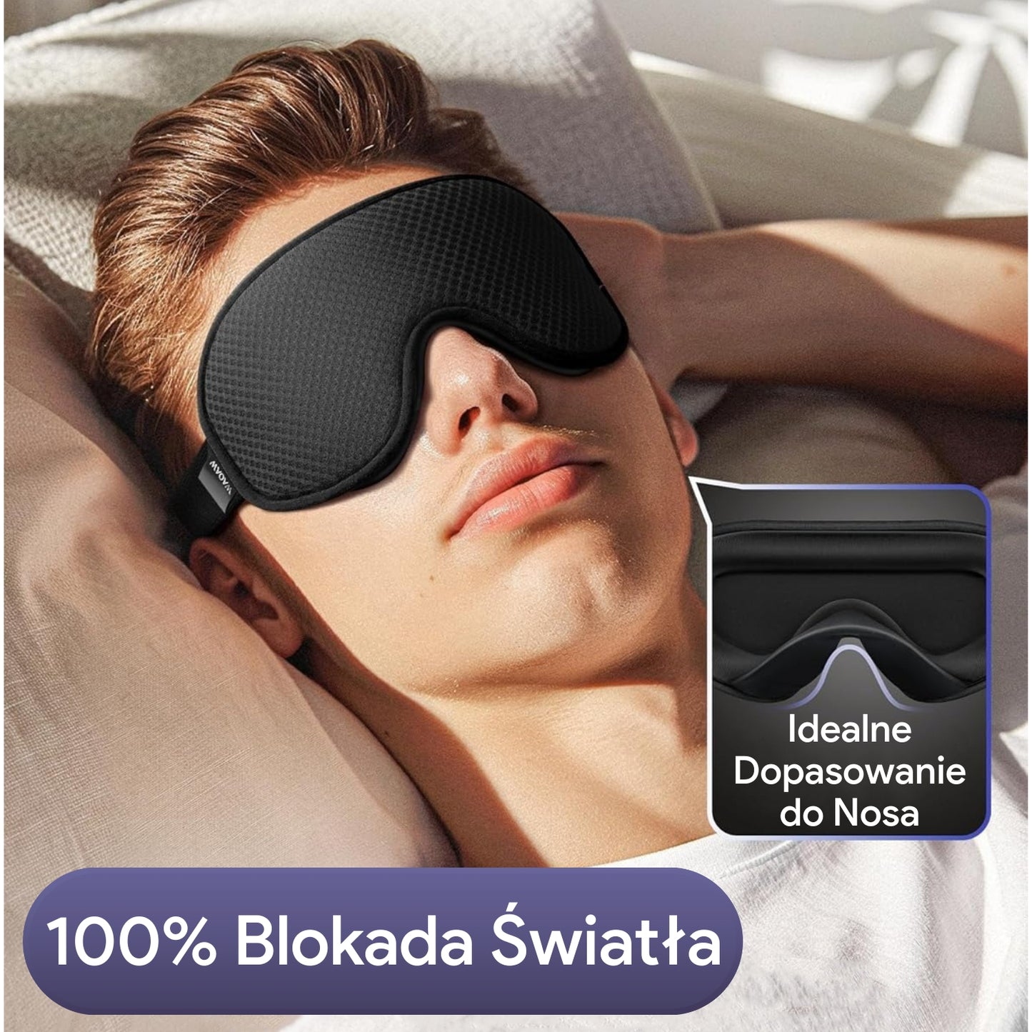 3D Opaska na oczy Maska anatomiczna + zatyczki do uszu w zestawie (90760001)