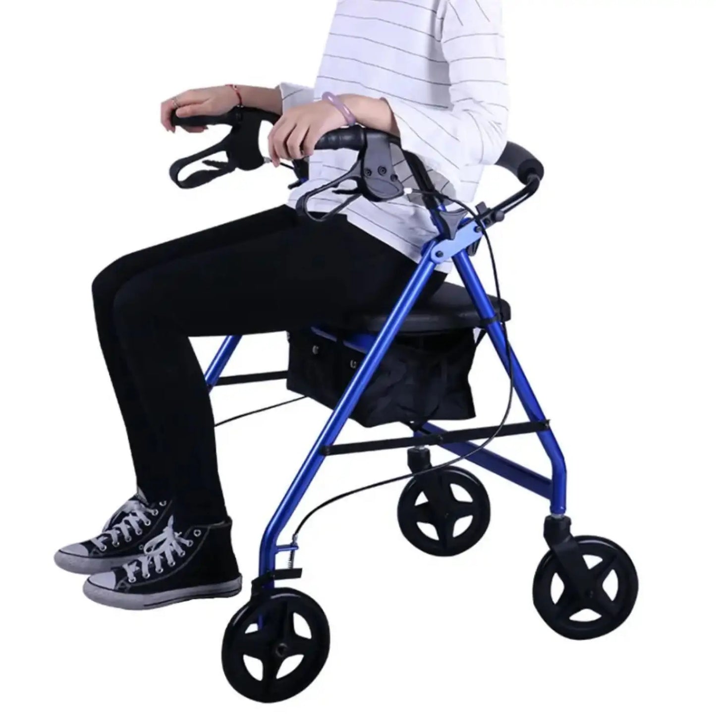 Balkonik czterokołowy z regulacją wysokości rączek dla seniorów (8236)