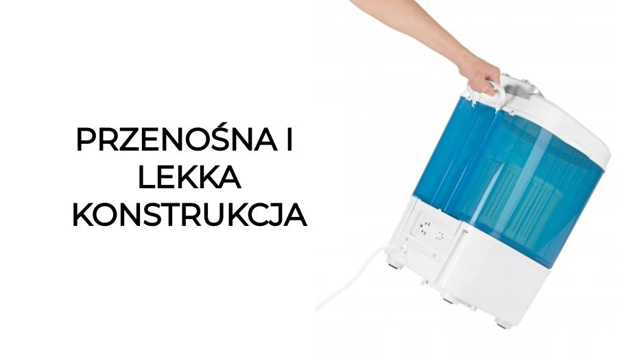Mini pralka turystyczna 260W z funkcją prania, płukania i wirowania (5638)