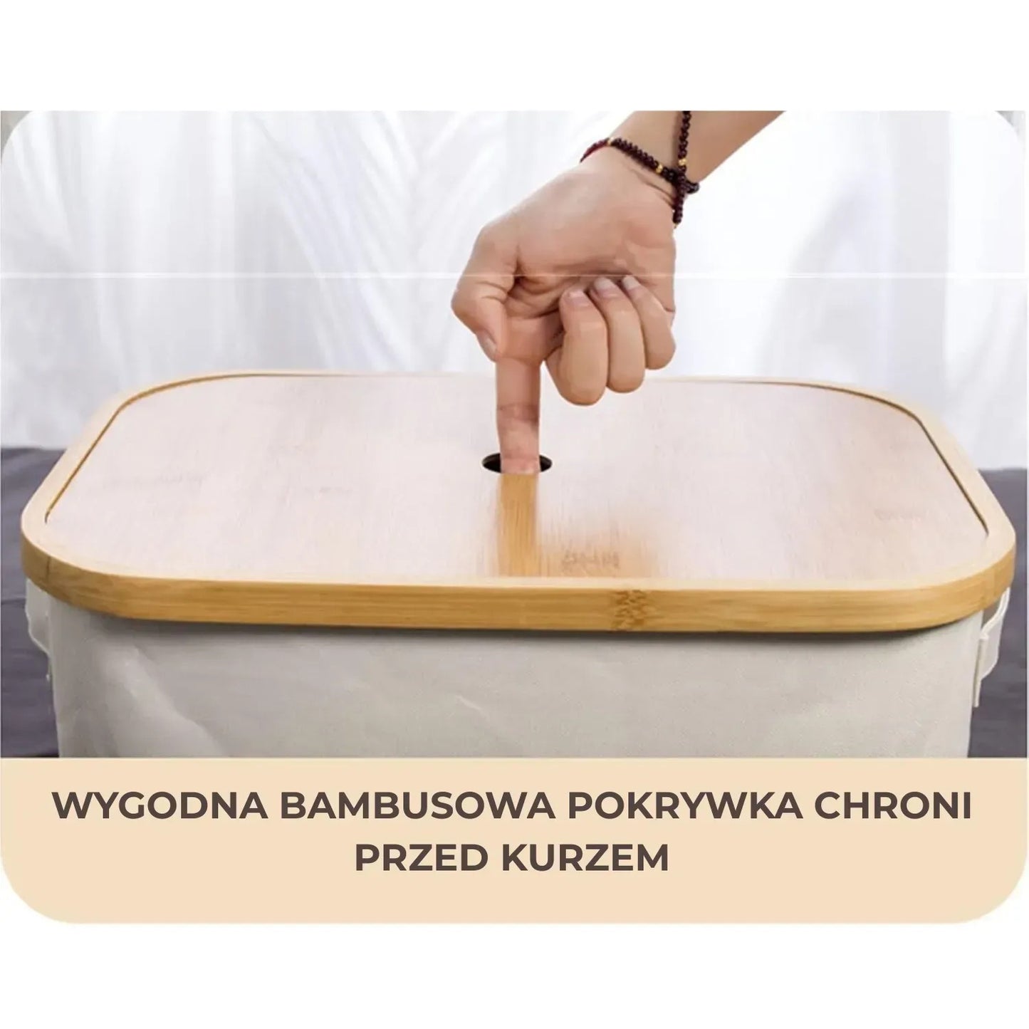 Kosz do przechowywania bambusowy z pokrywką (91870001)