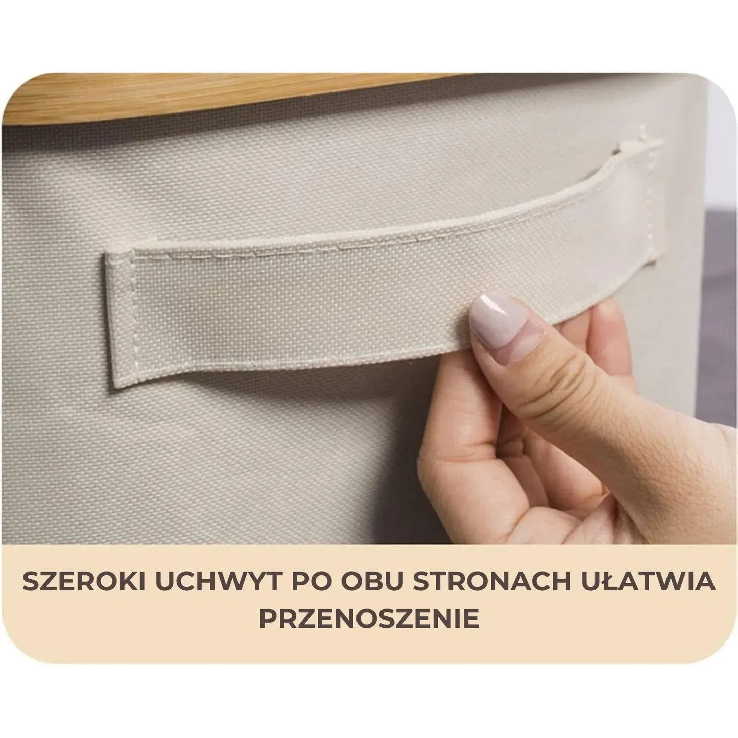 Kosz do przechowywania bambusowy z pokrywką (91870001)