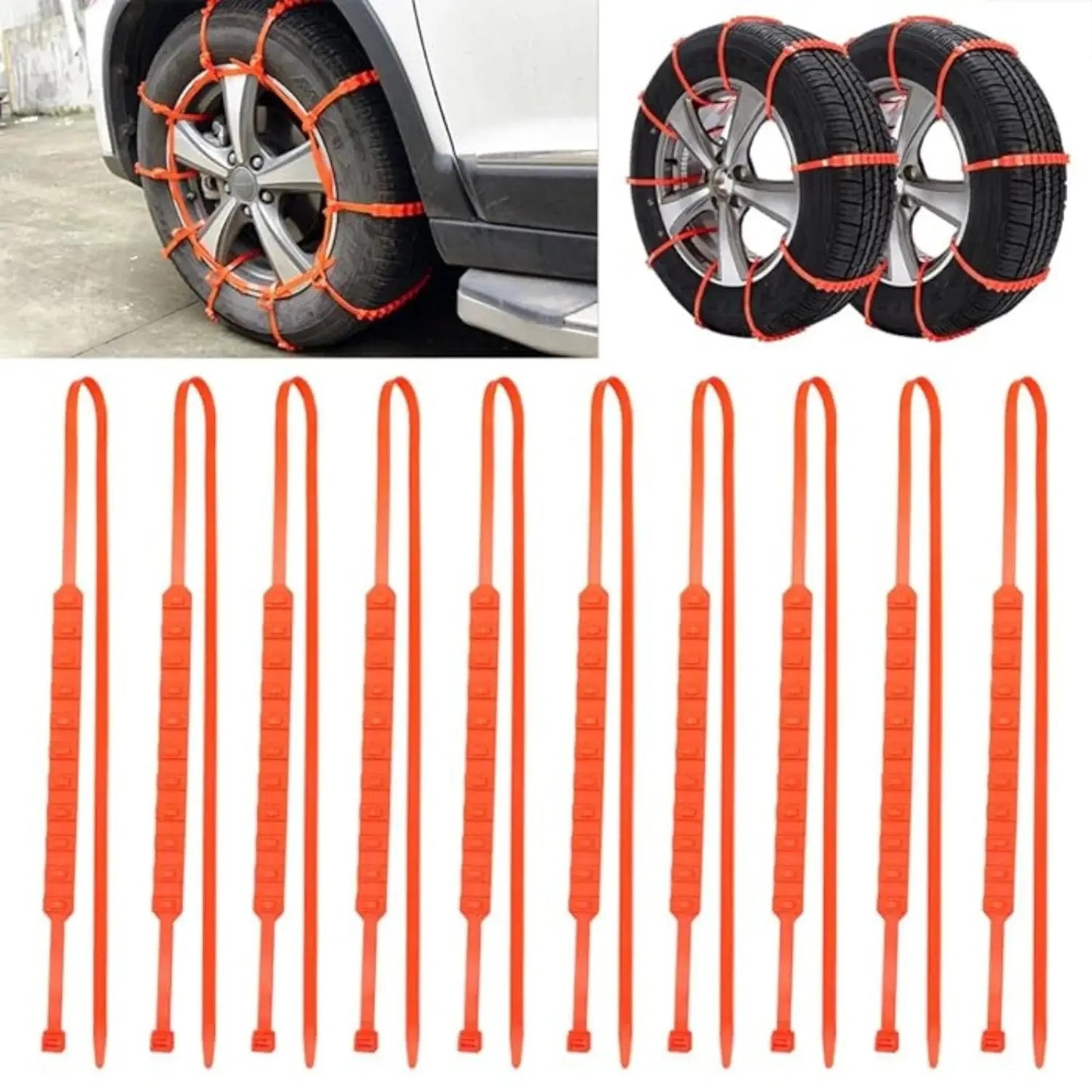 Łańcuchy Śniegowe Plastikowe Uniwersalne 10 szt. (5623)