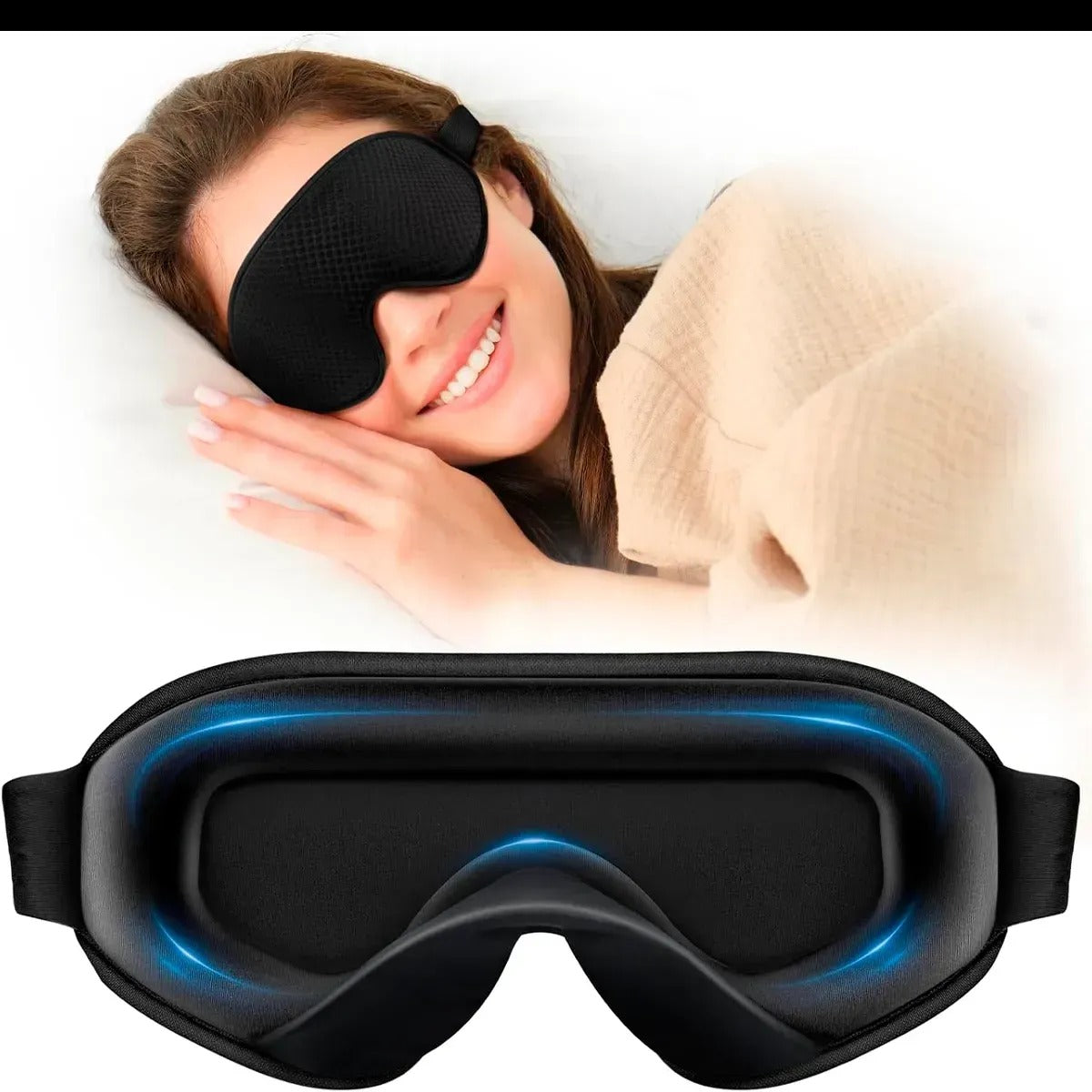 3D Opaska na oczy Maska anatomiczna + zatyczki do uszu w zestawie (90760001)