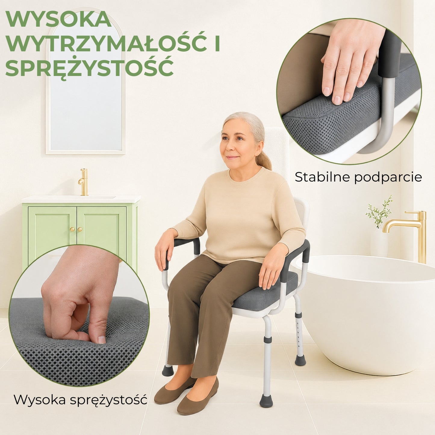 Miękka nakładka na siedzisko prysznicowe z antypoślizgowym spodem (94430001)