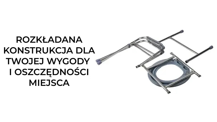 Krzesło Toaletowe Przenośne z Regulowanym Siedziskiem (8559)