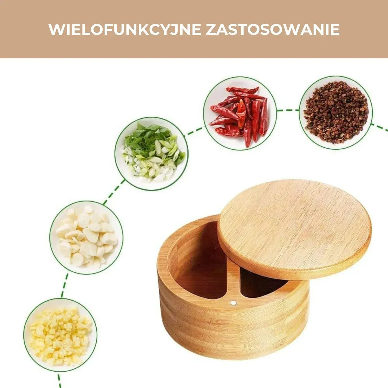 Bambusowy pojemnik na przyprawy z łyżeczkami (91730001)