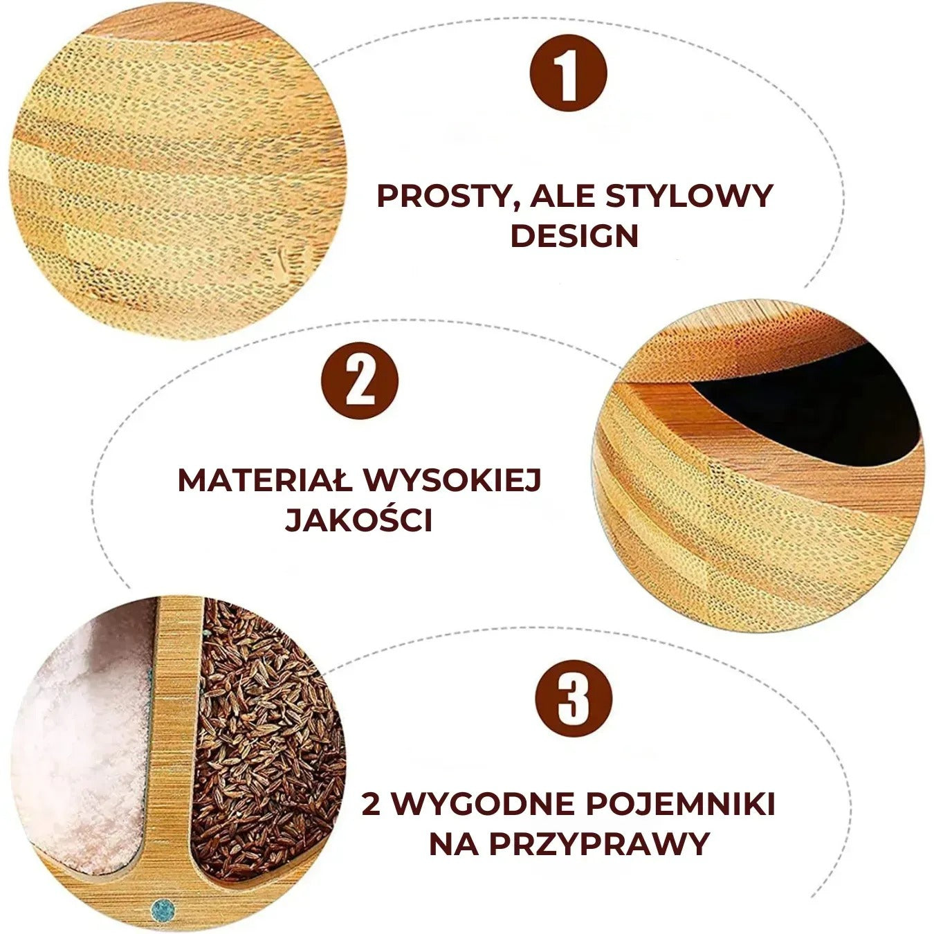 Bambusowy pojemnik na przyprawy z łyżeczkami (91730001)