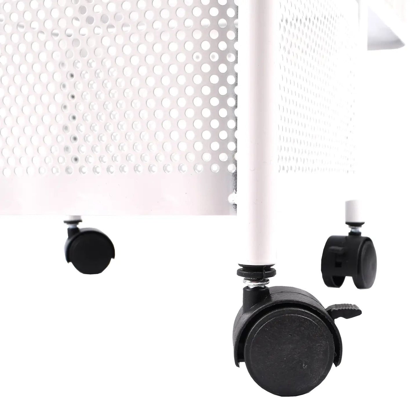 Regał Mobilny na Kółkach z Wysuwaną Półką Metalowy Biały (83620001)