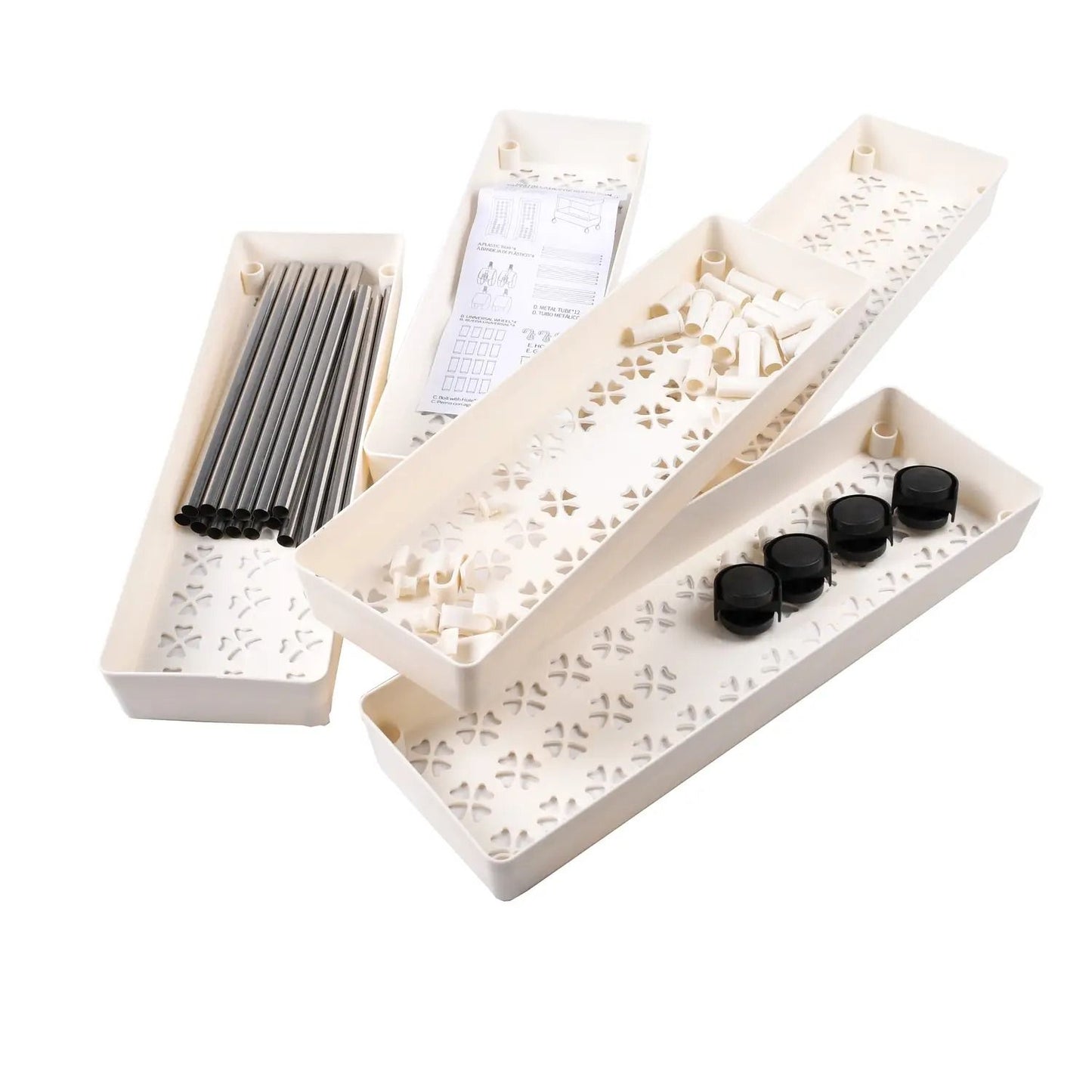 Regał Łazienkowy Mobilny na Kółkach 5 Półek Biały (83600001)