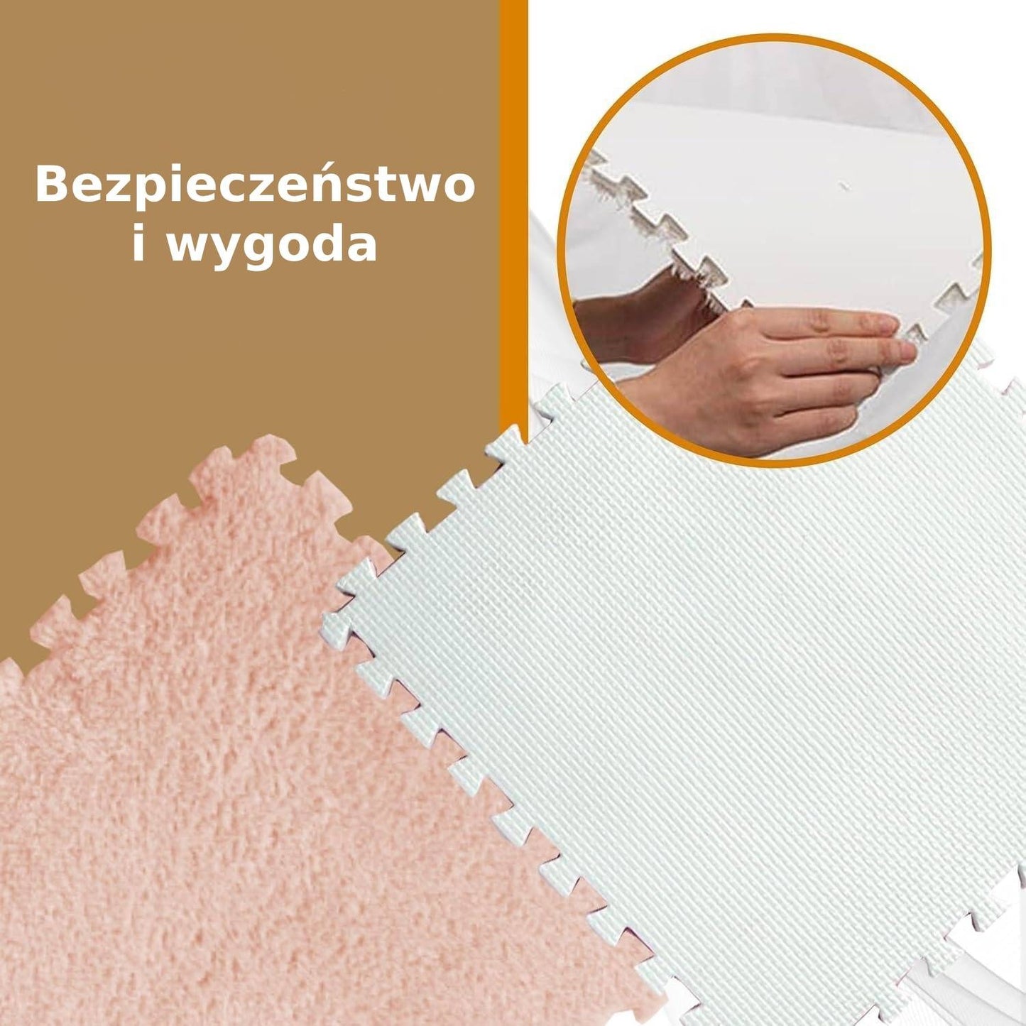 Beżowa mata podłogowa pluszowa 30x30 cm - zestaw 10 sztuk (84220003)