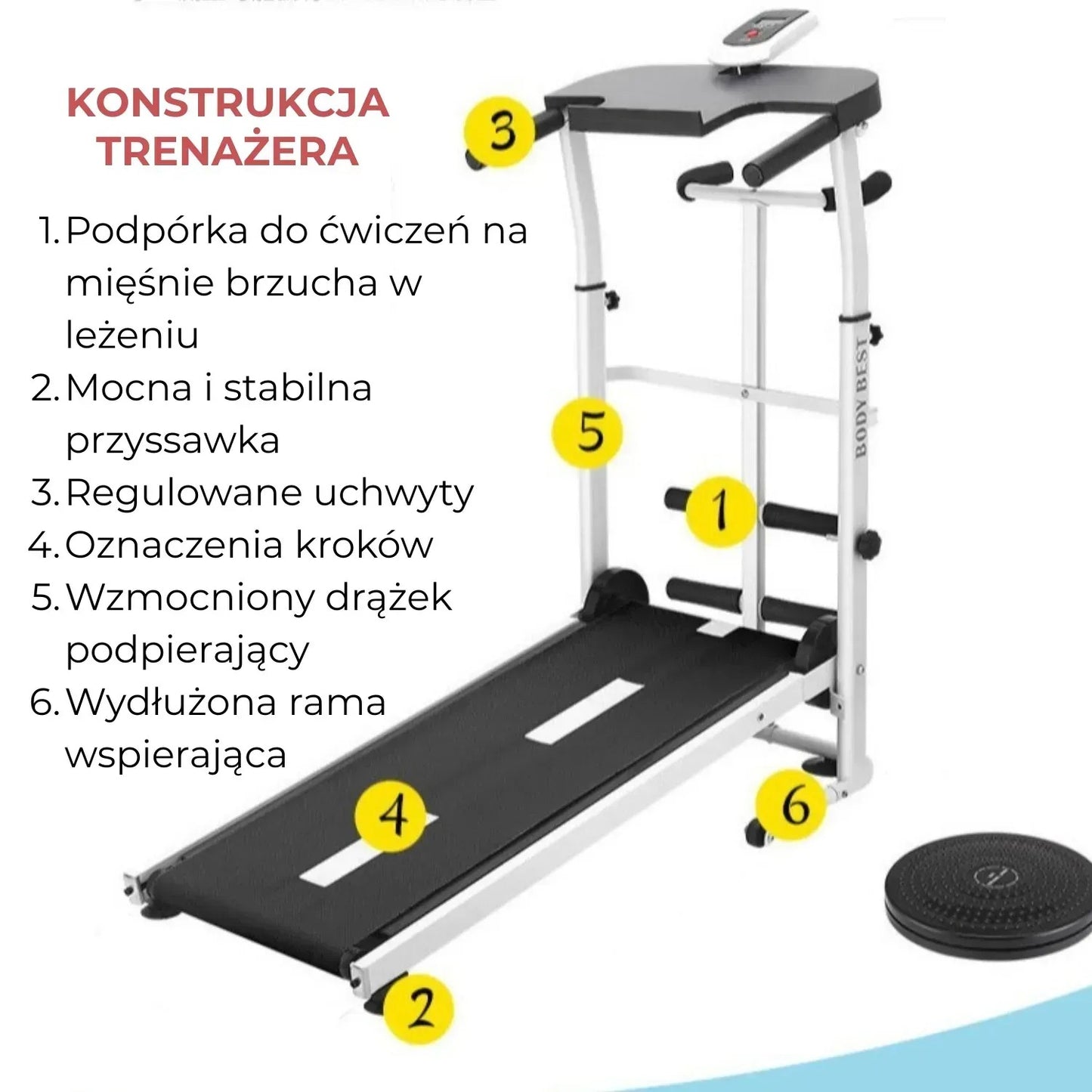 Wielofunkcyjna bieżnia mechaniczna domowa (92600001)
