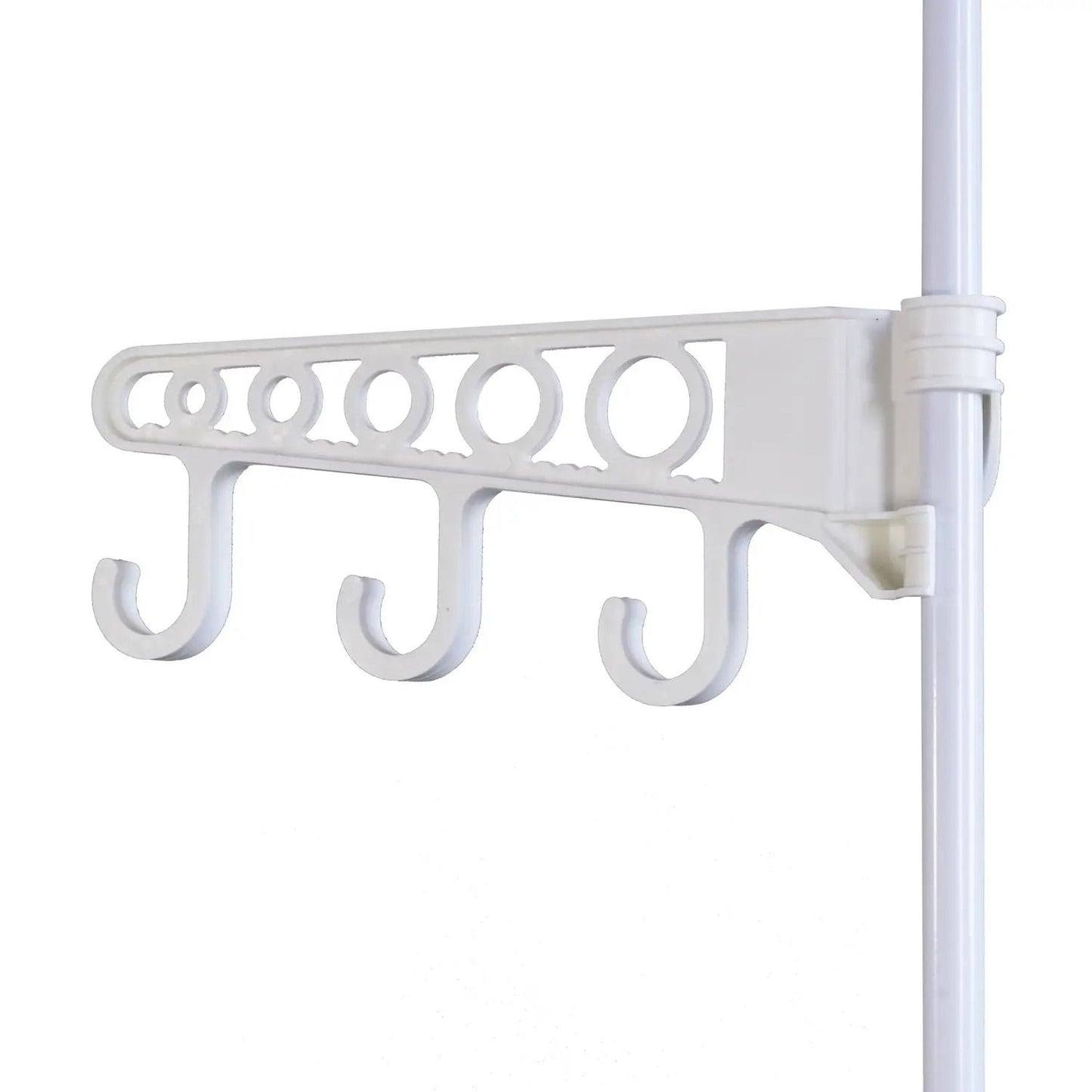 Wieszak na ubrania z 6 półkami, biały, kompaktowy (5738)