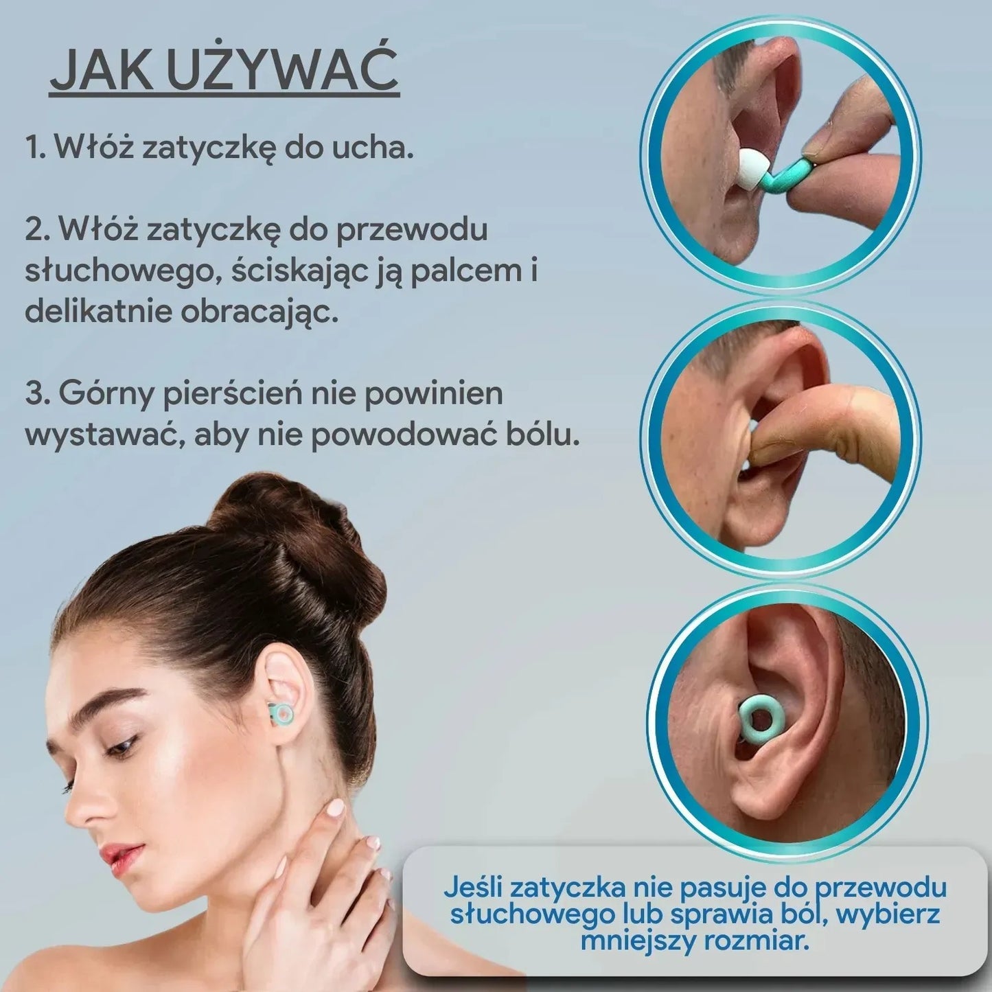 Wygodne zatyczki do uszu 99 Sheep do spania, pracy i podróży – białe i zielone (92960002)