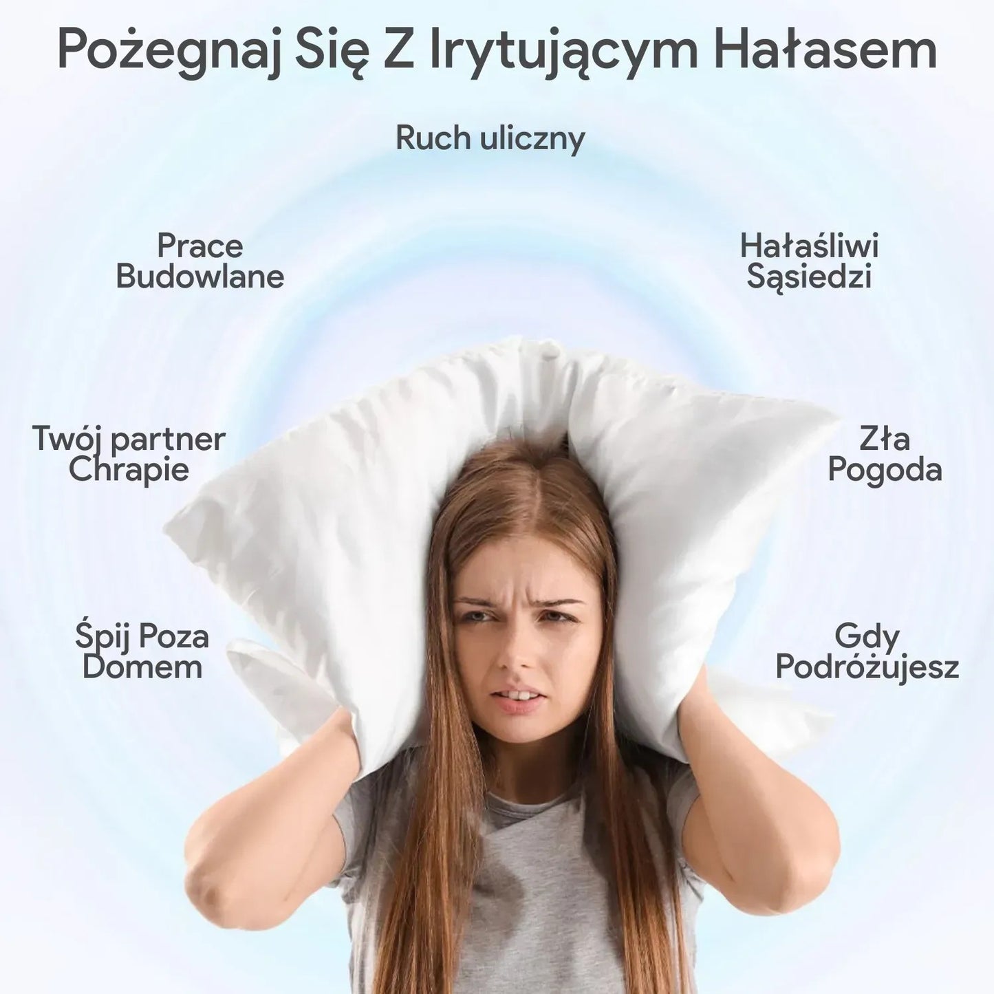 Wygodne zatyczki do uszu 99 Sheep do spania, pracy i podróży – białe i zielone (92960002)