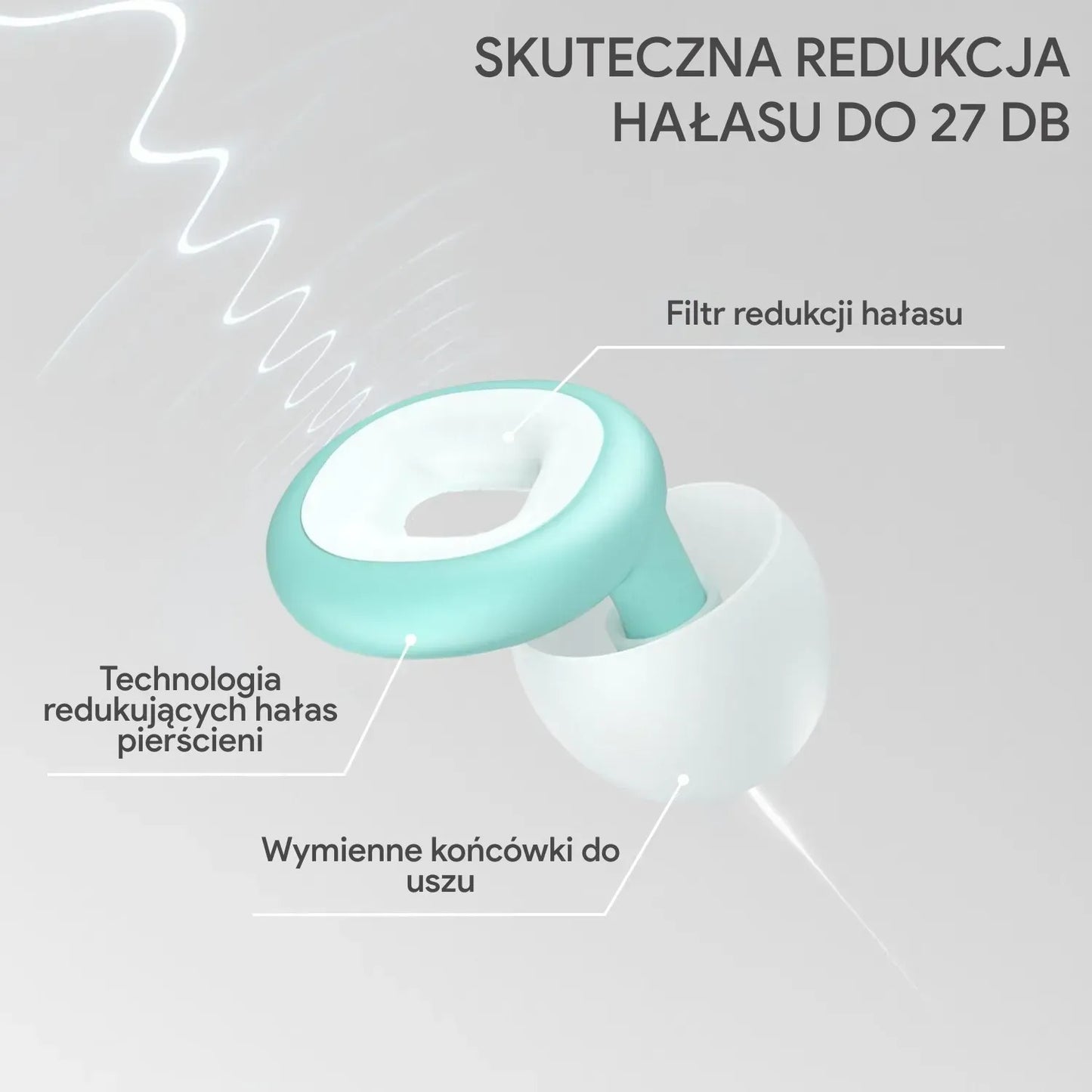 Wygodne zatyczki do uszu 99 Sheep do spania, pracy i podróży – białe i zielone (92960002)