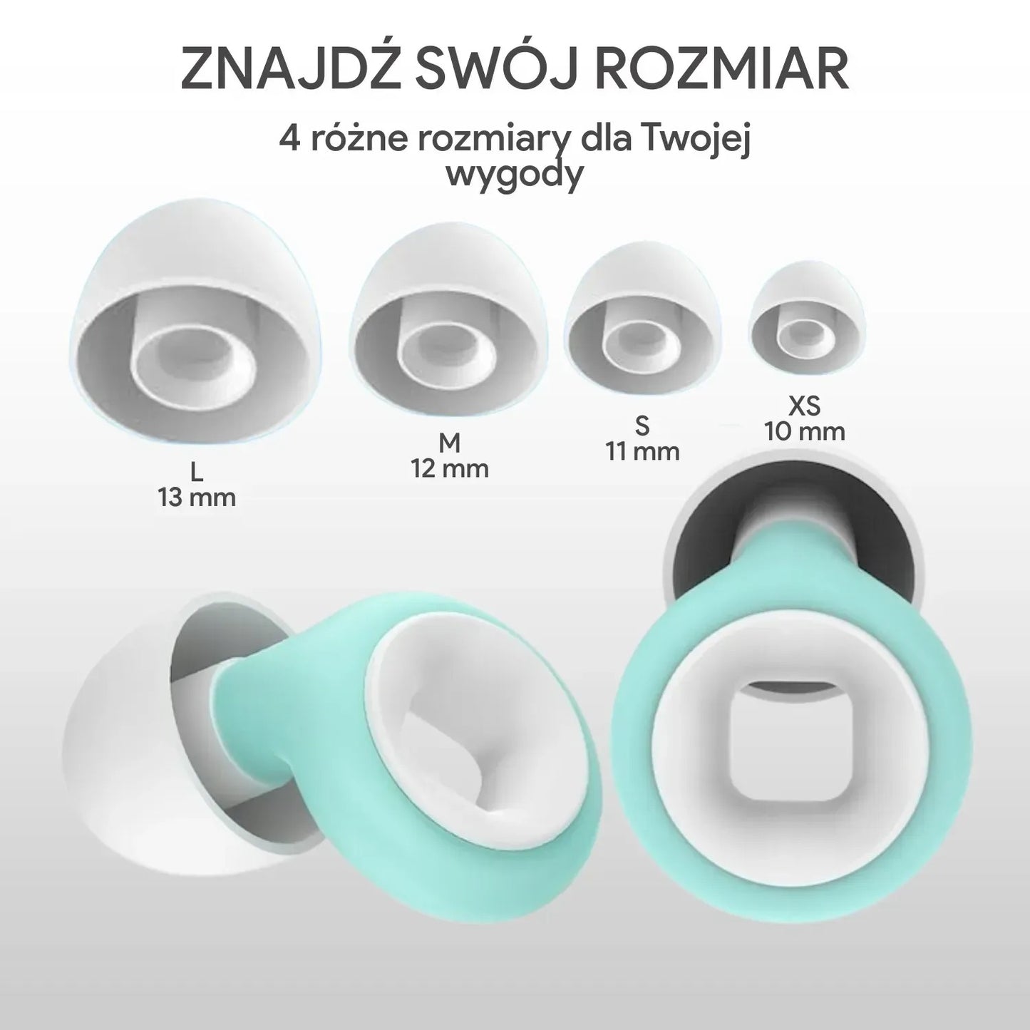 Wygodne zatyczki do uszu 99 Sheep do spania, pracy i podróży – białe i zielone (92960002)