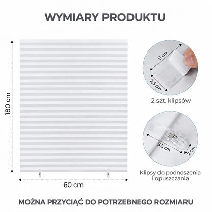 Foliowane plisy okienne chroniące przed słońcem, białe (89870003)