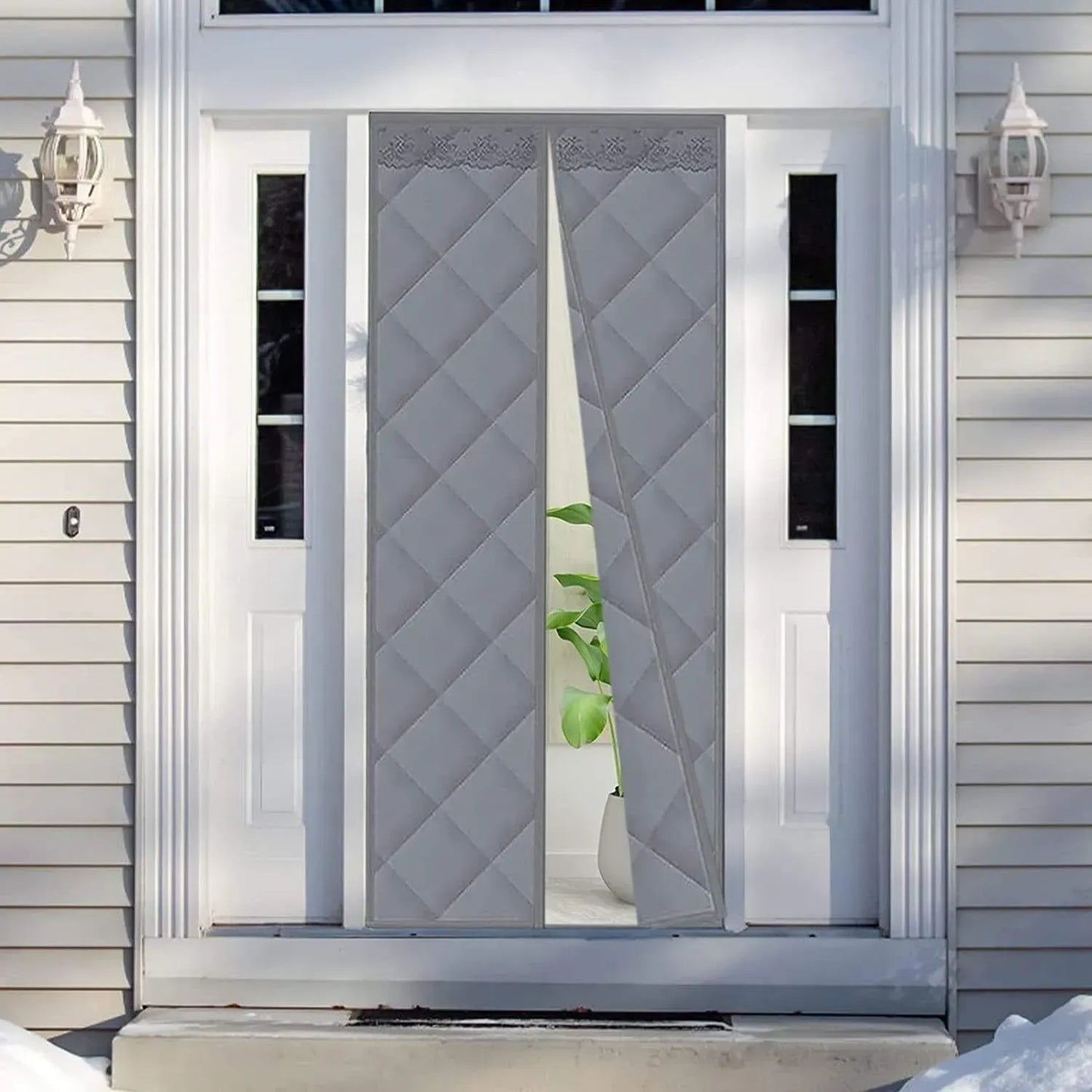 Kurtyna Magnetyczna do Drzwi Termiczna, srebny kolor 210х98 cm (83390002)