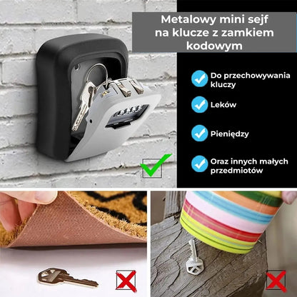 Mini Metalowy Sejf na Klucze z Kodem Szyfrowym (89850001)