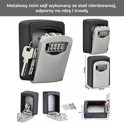 Mini Metalowy Sejf na Klucze z Kodem Szyfrowym (89850001)