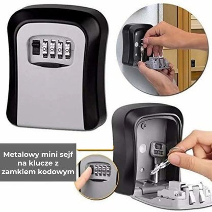 Mini Metalowy Sejf na Klucze z Kodem Szyfrowym (89850001)