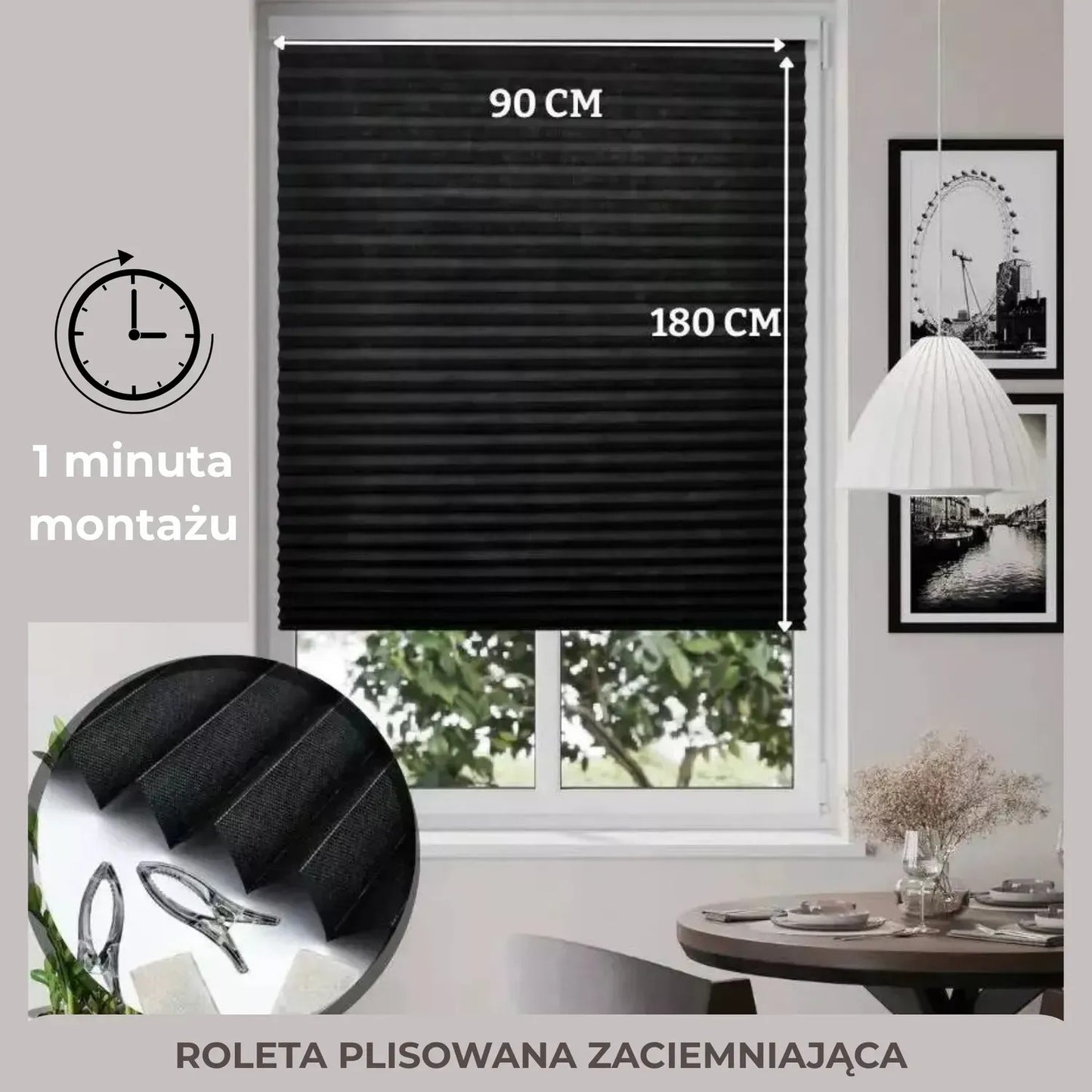 Roleta plisowana zaciemniająca na okna (89870001)