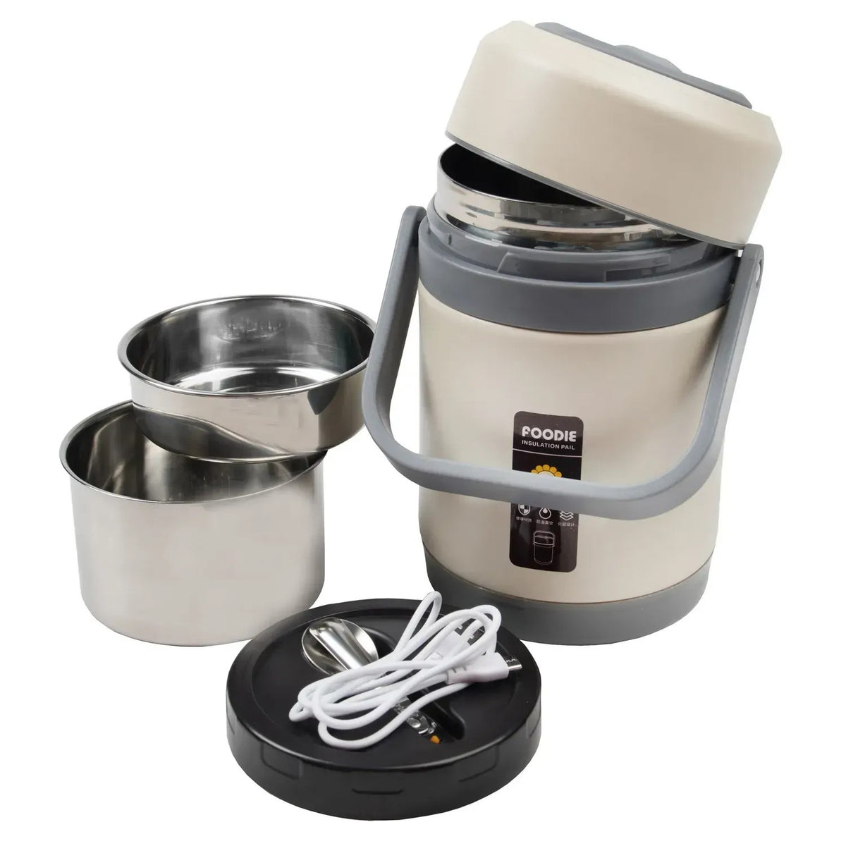 Dwupoziomowy lunchbox z podgrzewaniem USB, 2 l (91590001)