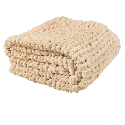 Koc Chenille Pleciony Beżowy 150x200 cm (90750001)
