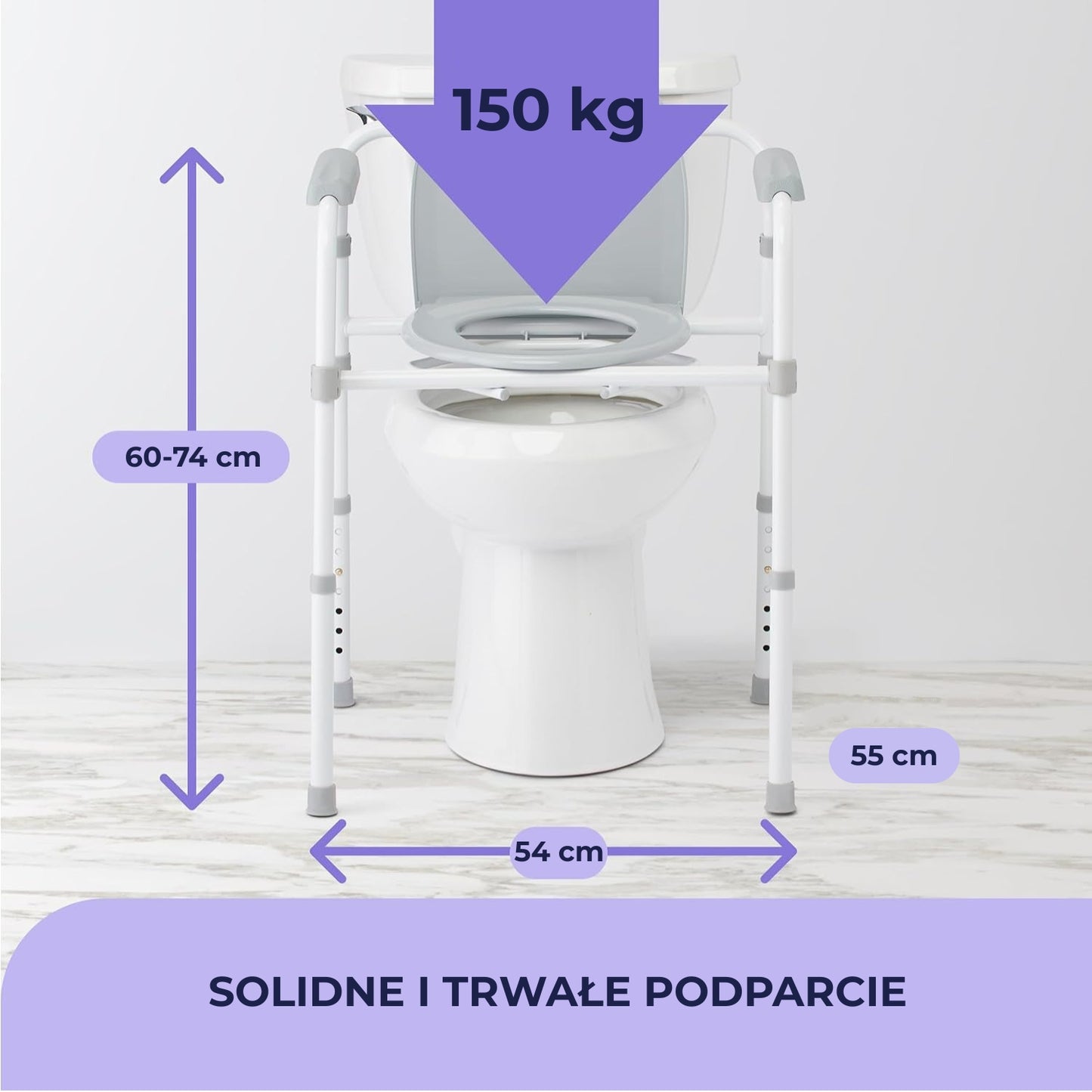 Krzesło toaletowe Airm Health z regulacją wysokości (91890001)