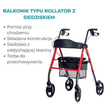 Rollator Airm Health regulowany z siedziskiem (91900001)