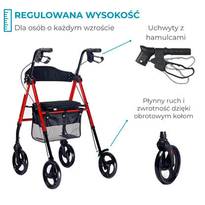 Rollator Airm Health regulowany z siedziskiem (91900001)