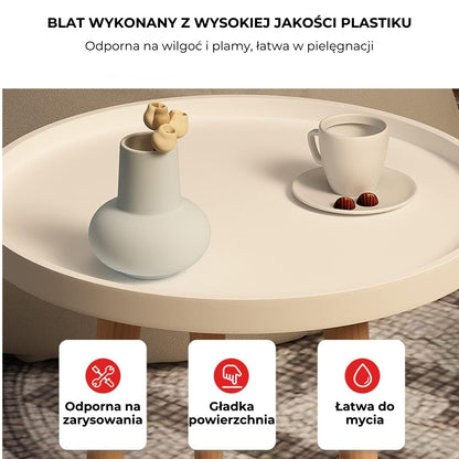 Okrągły stolik kawowy MDF nowoczesny elegancki (91860001)