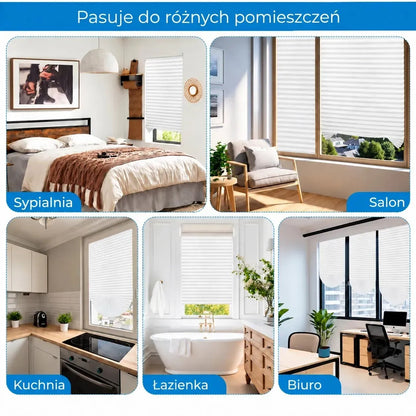 Foliowane plisy okienne chroniące przed słońcem, białe (89870003)