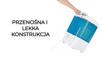 Mini pralka turystyczna 260W z funkcją prania, płukania i wirowania (5638)