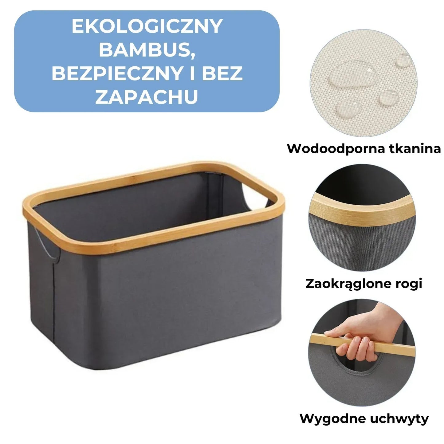 Stylowy kosz bambusowy na drobiazgi (91740001)