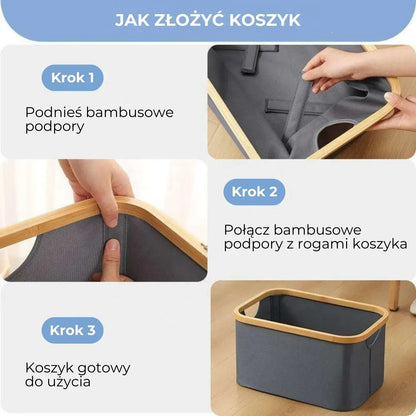 Stylowy kosz bambusowy na drobiazgi (91740001)