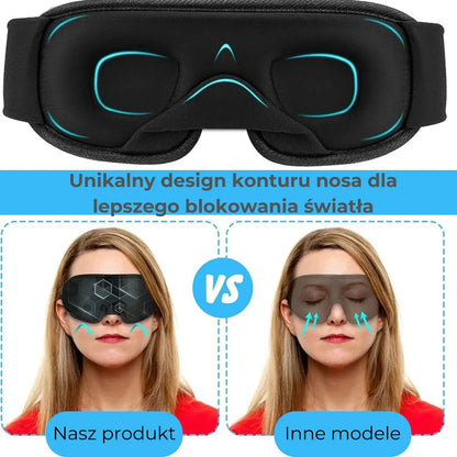 Opaska na oczy anatomiczna Premium do spania, oddychająca (89680001)